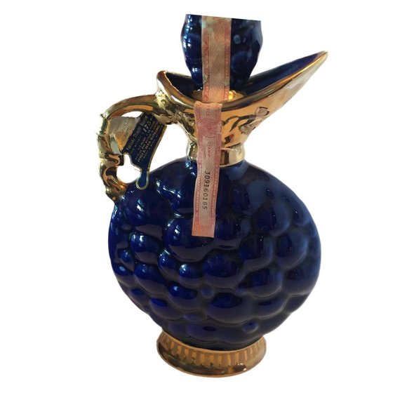Vintage Jim Beam Decanter (Empty)—Cobalt Blue & Gold—w/ Velvet-Lined Box - Picture 3 of 9